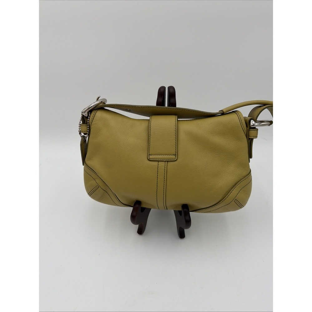 Rare Coach Vintage SMALL 9247 Lime Green Soho Y2K Leather Shoulder Bag - Picture 5 of 13